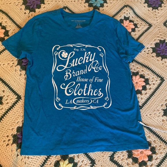 Sky Blue lucky brand tee shirt - Picture 1 of 5